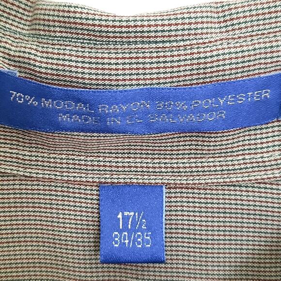 GH Bass 17.5/35 Gray Button Down Shirt Modal Rayon Blend Long Sleeve Soft Casual - Picture 3 of 5